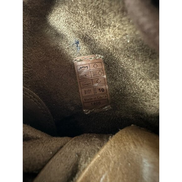 Blowfish Malibu Brown Leather Ankle Lace-Up Boots With Heel & Stitched Detail 10 - Picture 9 of 11